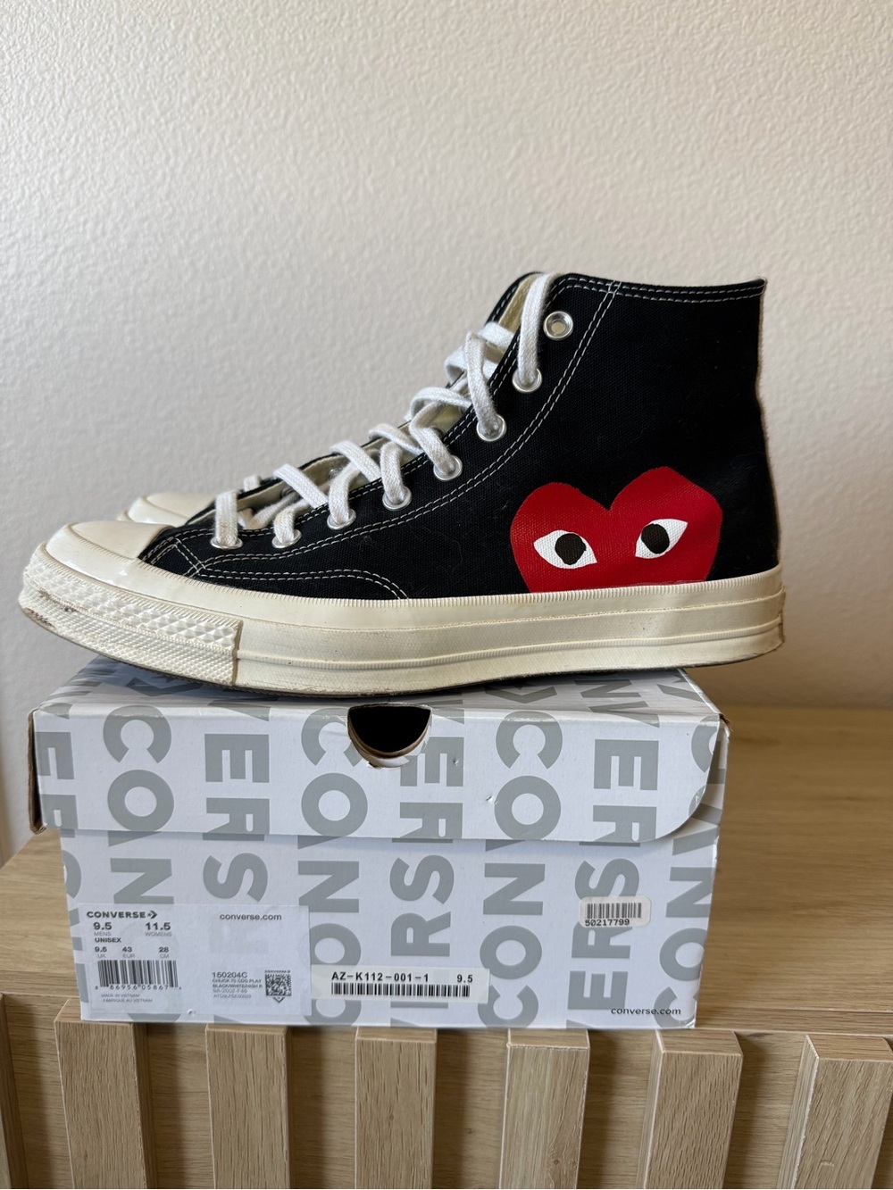 Comme De Garçon Hightop Converse Sneakers
